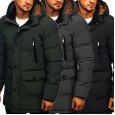 New autumn and winter men's cotton-padded jacket casual down padded jacket men's thick padded jacket solid color hooded men's jacket