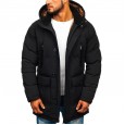 New autumn and winter men's cotton-padded jacket casual down padded jacket men's thick padded jacket solid color hooded men's jacket