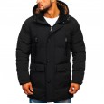 New autumn and winter men's cotton-padded jacket casual down padded jacket men's thick padded jacket solid color hooded men's jacket