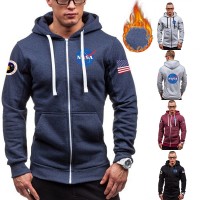 New products for autumn and winter men's hooded sweater NASA astronaut print slim jacket