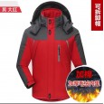 Winter outdoor mountaineering clothes cold-proof and warm riding fishing clothes jackets plus velvet jackets overalls men