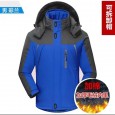 Winter outdoor mountaineering clothes cold-proof and warm riding fishing clothes jackets plus velvet jackets overalls men