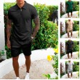 New suit men's summer sports trousers full set of short-sleeved two-piece t-shirt shorts men