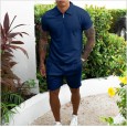 New suit men's summer sports trousers full set of short-sleeved two-piece t-shirt shorts men