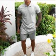 New suit men's summer sports trousers full set of short-sleeved two-piece t-shirt shorts men