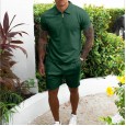 New suit men's summer sports trousers full set of short-sleeved two-piece t-shirt shorts men