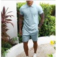 New suit men's summer sports trousers full set of short-sleeved two-piece t-shirt shorts men