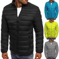 Winter men's solid color stand-up collar padded jacket stand-up collar casual jacket coat cotton-padded jacket men