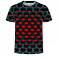 Ouma Men's Summer 3D Abstract Printed Short Sleeve T-shirt New Casual