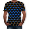 Ouma Men's Summer 3D Abstract Printed Short Sleeve T-shirt New Casual