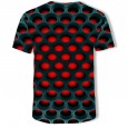 Ouma Men's Summer 3D Abstract Printed Short Sleeve T-shirt New Casual
