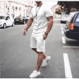 New men's simple fashion short-sleeved two-piece sports casual men's suit