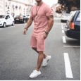 New men's simple fashion short-sleeved two-piece sports casual men's suit
