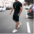 New men's simple fashion short-sleeved two-piece sports casual men's suit