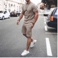 New men's simple fashion short-sleeved two-piece sports casual men's suit