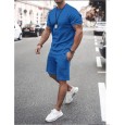 New men's simple fashion short-sleeved two-piece sports casual men's suit