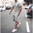 New men's simple fashion short-sleeved two-piece sports casual men's suit