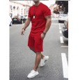 New men's simple fashion short-sleeved two-piece sports casual men's suit
