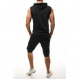 Ouma Sports Suit Men's Summer Sleeveless Hooded Vest Fitness Sportswear Running Two-piece Set
