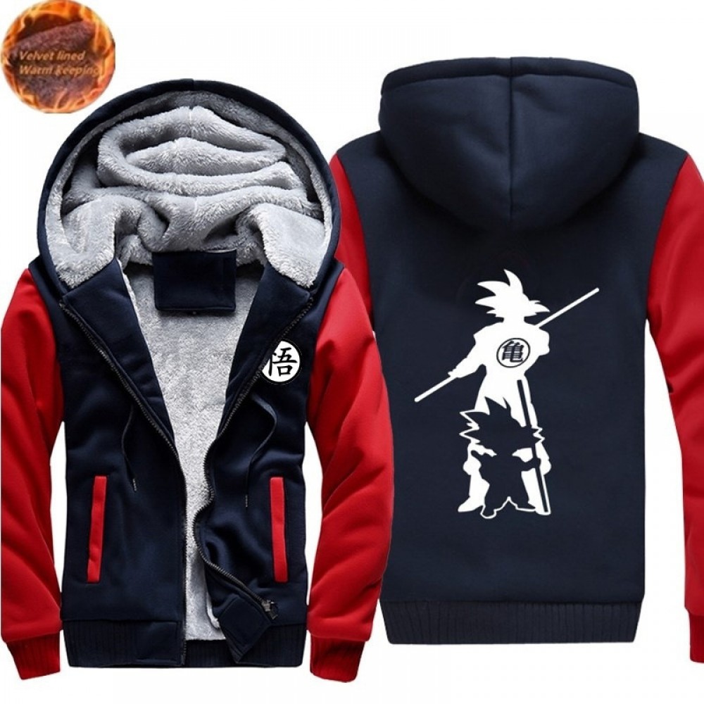 Autumn and winter European code new products plus velvet Wukong hooded jacket men's casual jacket sweater