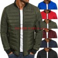 Cotton-padded jacket men's autumn and winter new men's self-cultivation cotton-padded jacket stand-up collar padded jacket solid color casual warm cotton jacket men