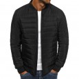 Cotton-padded jacket men's autumn and winter new men's self-cultivation cotton-padded jacket stand-up collar padded jacket solid color casual warm cotton jacket men