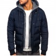 New autumn and winter men's cotton-padded jackets, casual down padded jackets, men's thick padded jackets, fake two-piece hooded men's jackets