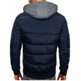 New autumn and winter men's cotton-padded jackets, casual down padded jackets, men's thick padded jackets, fake two-piece hooded men's jackets