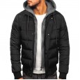 New autumn and winter men's cotton-padded jackets, casual down padded jackets, men's thick padded jackets, fake two-piece hooded men's jackets