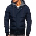 New autumn and winter men's cotton-padded jackets, casual down padded jackets, men's thick padded jackets, fake two-piece hooded men's jackets