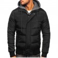 New autumn and winter men's cotton-padded jackets, casual down padded jackets, men's thick padded jackets, fake two-piece hooded men's jackets