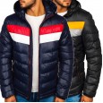 Men's cotton-padded clothes Winter fashion Slim men's cotton-padded clothes Warm color matching jacket Casual trend Men's padded jacket