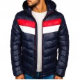 Men's cotton-padded clothes Winter fashion Slim men's cotton-padded clothes Warm color matching jacket Casual trend Men's padded jacket