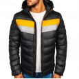Men's cotton-padded clothes Winter fashion Slim men's cotton-padded clothes Warm color matching jacket Casual trend Men's padded jacket