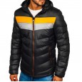 Men's cotton-padded clothes Winter fashion Slim men's cotton-padded clothes Warm color matching jacket Casual trend Men's padded jacket