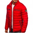 Autumn and winter men's men's stand-up collar jacket solid color zipper cotton clothing green casual warm cotton clothing