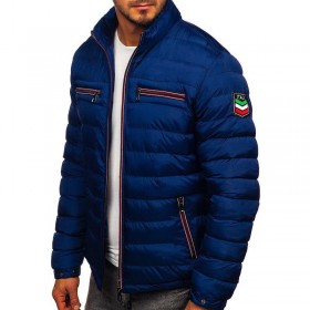Autumn and winter men's men's stand-up collar jacket solid color zipper cotton clothing green casual warm cotton clothing