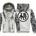 Autumn and winter men's thick Wukong sweater hooded plus fleece casual zipper sweater