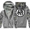 Autumn and winter men's thick Wukong sweater hooded plus fleece casual zipper sweater