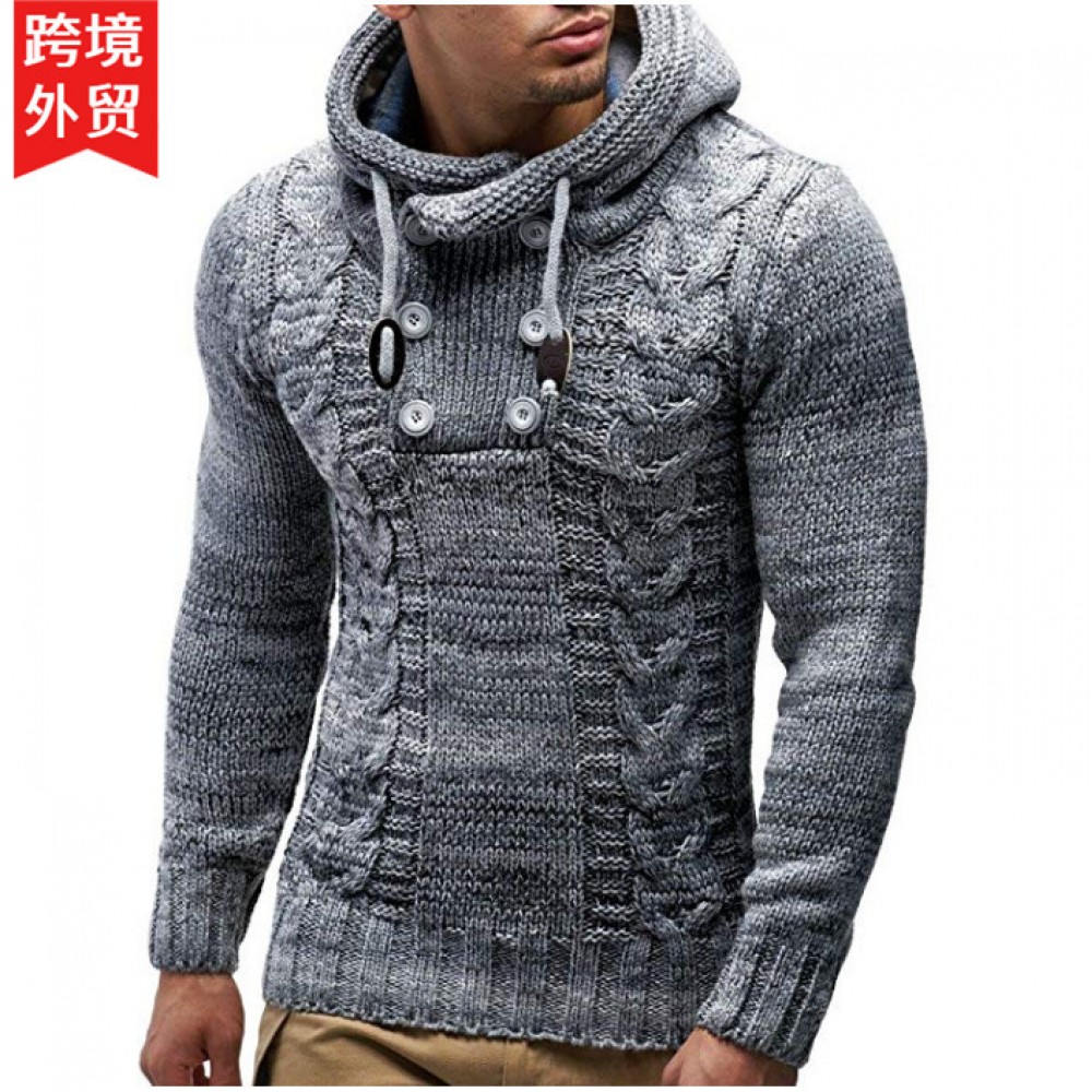 Ouma Fall and Winter Men's Turtleneck Sweater Long Sleeve Warm Cold-proof Knitted Sweater Men's Knitted Sweater Thicken
