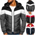 New hooded cotton jacket men's winter thick warm jacket blue men color matching casual cotton jacket