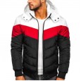 New hooded cotton jacket men's winter thick warm jacket blue men color matching casual cotton jacket