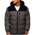 Autumn/winter new cotton-padded jacket men's men's thickened warm bright-faced cotton-padded jacket hooded jacket color matching jacket