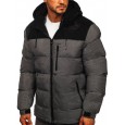 Autumn/winter new cotton-padded jacket men's men's thickened warm bright-faced cotton-padded jacket hooded jacket color matching jacket