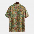 Men's rayon printed shirt Hawaiian style short-sleeved floral shirt