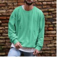 T74 Men's casual sweater burning flower broke hole long sleeve sweater