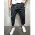 T75 men's solid color casual pants wild straight foot pants men's trousers
