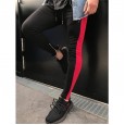 T30 new men's casual color pants zipper troupe pants casual pants