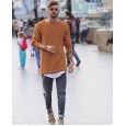 T05 men's sweater round leader sleeve bottoming shirt sweater