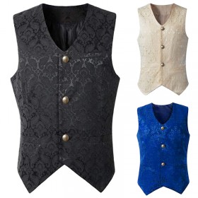 New Men's Medieval Clothing Retro Men's Short Vest Halloween Clothing